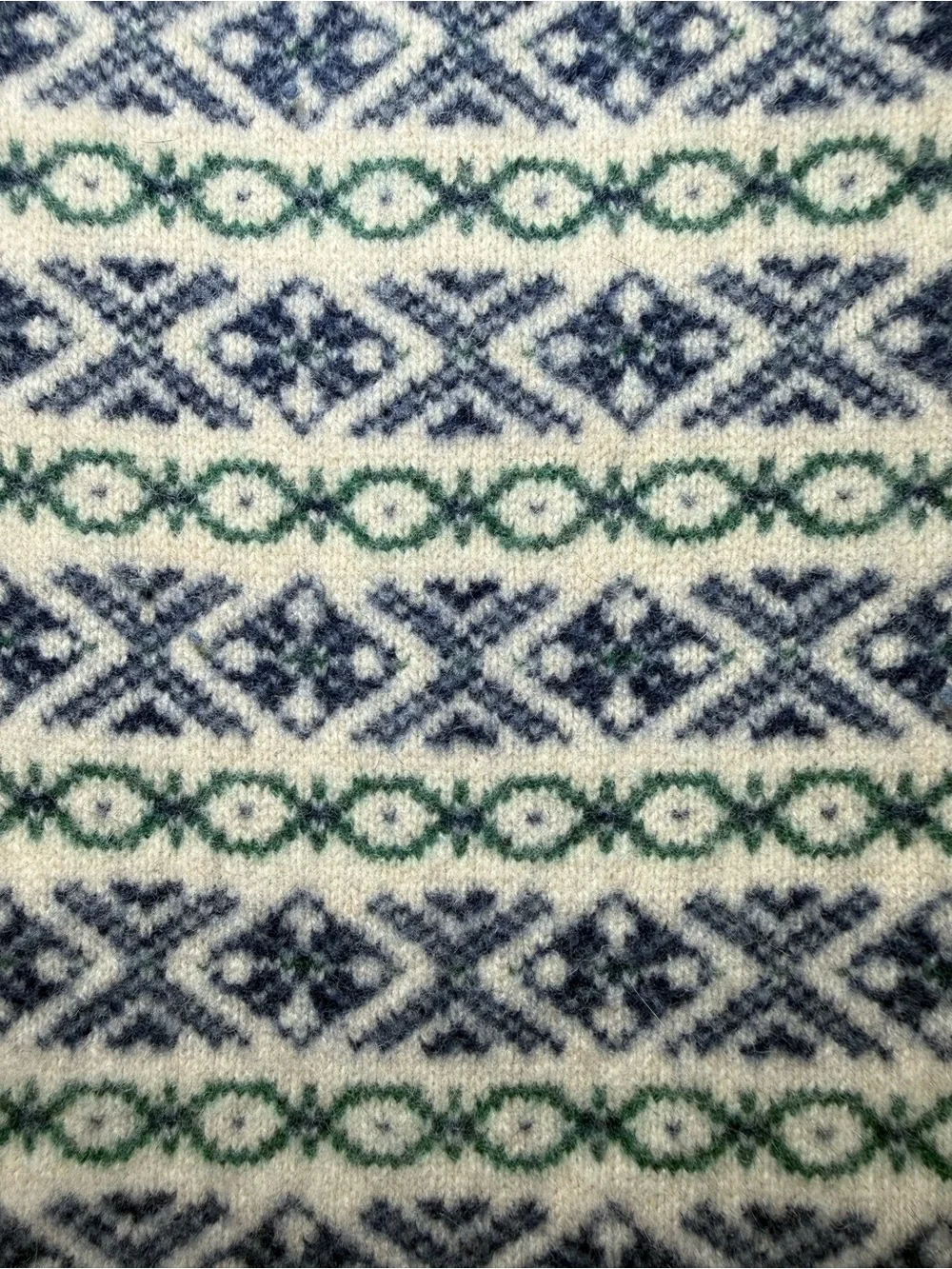 J.Crew Men's Fair Isle Lambswool Crewneck Sweater Sesame Blue Medium